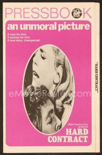 7y279 HARD CONTRACT pressbook '69 sexy close-up romantic image of James Coburn & Lee Remick!