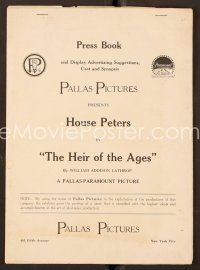 7y281 HEIR OF THE AGES pressbook '17 House Peters in a caveman fantasy & a modern day sequence!