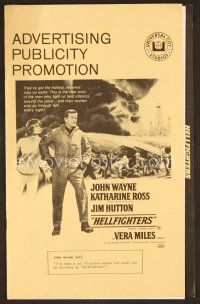 7y282 HELLFIGHTERS pressbook '69 John Wayne as fireman Red Adair, Katharine Ross