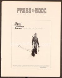 7y287 JEREMIAH JOHNSON pressbook '72 cool artwork of Robert Redford, directed by Sydney Pollack!