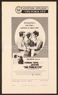 7y312 PUBLIC EYE pressbook supplement '72 Mia Farrow & Topol in love, directed by Carol Reed!