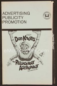 7y314 RELUCTANT ASTRONAUT pressbook '67 wacky Don Knotts in the maddest mixup in space history!