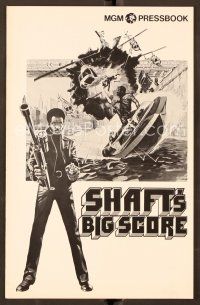 7y320 SHAFT'S BIG SCORE pressbook '72 great art of mean Richard Roundtree with big gun!