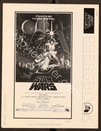 7y325 STAR WARS pressbook '77 George Lucas classic sci-fi epic, lots of poster images!