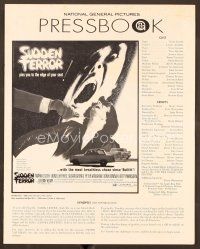 7y328 SUDDEN TERROR pressbook '71 Mark Lester, Lionel Jeffries, best chase since Bullitt!
