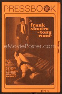 7y331 TONY ROME pressbook '67 detective Frank Sinatra w/gun & sexy near-naked girl on bed!