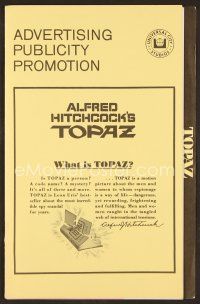 7y332 TOPAZ pressbook '69 Alfred Hitchcock, Forsythe, most explosive spy scandal of this century!