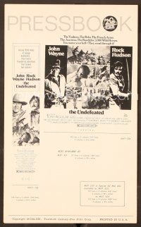 7y333 UNDEFEATED pressbook '69 John Wayne & Rock Hudson rode where no one else dared!