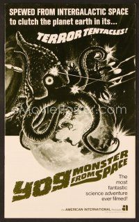 7y339 YOG: MONSTER FROM SPACE pressbook '71 it was spewed from intergalactic space to clutch Earth!