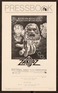 7y340 ZARDOZ pressbook '74 art of Sean Connery, who has seen the future and it doesn't work!