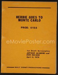 7y103 HERBIE GOES TO MONTE CARLO revised first draft script April 6, 1976, by Alsberg & Nelson!
