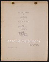 7y133 WHITE TIE & TAILS continuity & dialogue script Sep 3, 1946, screenplay by Bertram Millhauser!