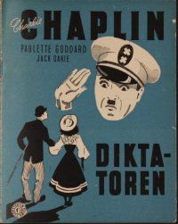 7y151 GREAT DICTATOR Danish program '47 Charlie Chaplin directs and stars, great different art!