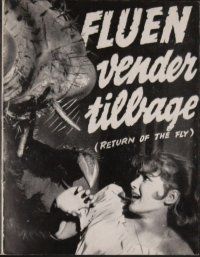 7y173 RETURN OF THE FLY Danish program '59 Vincent Price, cool different monster images!