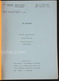 7y106 IMMIGRANTS first revised draft TV script January 24, 1978, screenplay by Richard Collins!