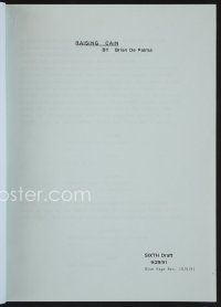 7y119 RAISING CAIN revised sixth draft script October 9, 1991, screenplay by Brian De Palma!