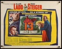7z207 13 WEST STREET 1/2sh '62 Alan Ladd, Rod Steiger, house of evil!