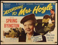 7z215 ACCORDING TO MRS HOYLE yellow title 1/2sh '51 close-up of Spring Byington!