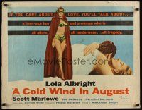 7z306 COLD WIND IN AUGUST 1/2sh '61 Scott Marlowe, sexy half-dressed masked Lola Albright!