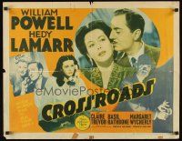 7z319 CROSSROADS 1/2sh '42 great close up of William Powell & sexy Hedy Lamarr, Basil Rathbone!