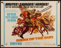 7z325 DARK OF THE SUN 1/2sh '68 artwork of Rod Taylor charging with chainsaw!