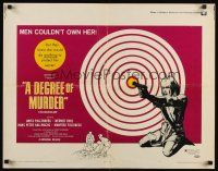 7z335 DEGREE OF MURDER 1/2sh '67 artwork of sexy Anita Pallenberg with gun, men couldn't own her!