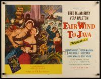 7z359 FAIR WIND TO JAVA style A 1/2sh '53 art of Fred MacMurray & sexy Vera Ralston in South Seas!