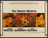 7z398 GREEN BERETS 1/2sh '68 John Wayne, David Janssen, Jim Hutton, cool Vietnam War art!