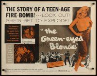 7z399 GREEN-EYED BLONDE 1/2sh '57 sexy bad girl Susan Oliver in tight sweater & jeans!