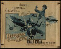 7z408 HELLCATS OF THE NAVY 1/2sh '57 art of Ronald Reagan in the only movie he made with Nancy!