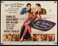 7z434 I'D RATHER BE RICH 1/2sh '64 sexy Sandra Dee between Robert Goulet & Andy Williams!
