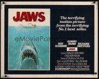 7z448 JAWS 1/2sh '75 art of Steven Spielberg's classic man-eating shark attacking sexy swimmer!