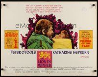 7z486 LION IN WINTER Academy Awards 1/2sh '68 Katharine Hepburn, Peter O'Toole as Henry II!