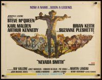 7z534 NEVADA SMITH 1/2sh '66 cool artwork of shirtless Steve McQueen & cast!