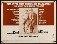 7z561 POCKET MONEY 1/2sh '72 great full-length image of Paul Newman & Lee Marvin!
