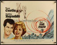 7z576 RAT RACE style B 1/2sh '60 smiling Debbie Reynolds & Tony Curtis, cool art!