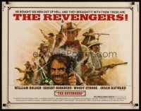 7z584 REVENGERS 1/2sh '72 cool art of cowboys William Holden, Ernest Borgnine & Woody Strode!