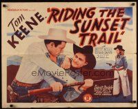 7z588 RIDING THE SUNSET TRAIL 1/2sh '41 cowboy Tom Keene, Betty Miles!