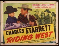 7z589 RIDING WEST 1/2sh '43 nothing could stop Charles Starrett, not renegades, or bullets!