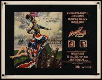 7z592 ROYAL FLASH 1/2sh '75 great art of uniformed Malcolm McDowell & sexy babe draped in flag!