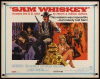 7z597 SAM WHISKEY 1/2sh '69 art of Burt Reynolds & sexy Angie Dickinson by huge pile of gold!