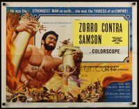7z599 SAMSON & THE SLAVE QUEEN 1/2sh '64 Umberto Lenzi's Zorro contro Maciste, art of Samson!
