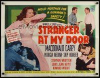7z657 STRANGER AT MY DOOR style B 1/2sh '56 preacher MacDonald Carey, Patricia Medina, held hostage