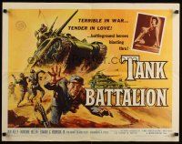 7z669 TANK BATTALION 1/2sh '57 cool artwork of Korean War battleground heroes blasting thru!