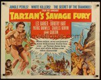 7z671 TARZAN'S SAVAGE FURY style A 1/2sh '52 art of Lex Barker & Dorothy Hart, Edgar Rice Burroughs