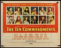 7z675 TEN COMMANDMENTS style B 1/2sh '56 directed by Cecil B. DeMille, Charlton Heston, Yul Brynner