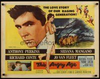 7z680 THIS ANGRY AGE style A 1/2sh '58 Anthony Perkins & nearly naked Silvana Mangano!