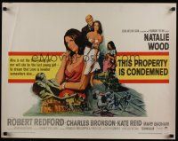 7z681 THIS PROPERTY IS CONDEMNED 1/2sh '66 artwork of sexy Natalie Wood & Robert Redford!