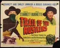 7z692 TRAIL OF THE RUSTLERS 1/2sh '50 Charles Starrett & Smiley unmask bogus Durango Kid!