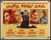 7z703 UNTIL THEY SAIL style B 1/2sh '57 Paul Newman & Jean Simmons, Joan Fontaine, Piper Laurie!